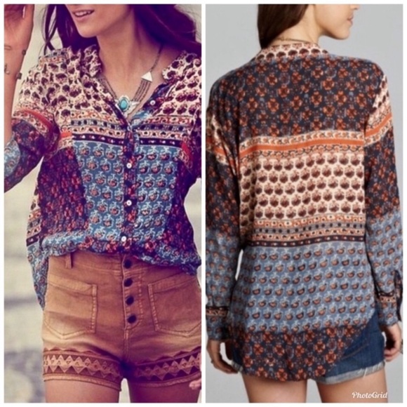 Free PeopleBoho Patchwork Top - Picture 2 of 5